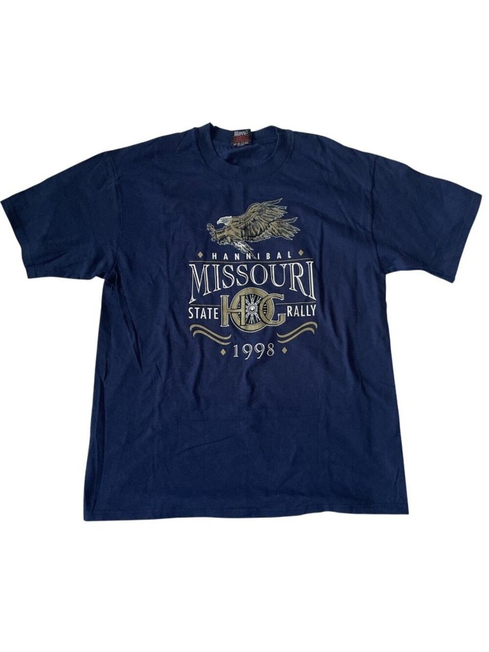 Harley-Davidson 1998 Hannibal Missouri State Rally T-Shirt Navy Blue Large